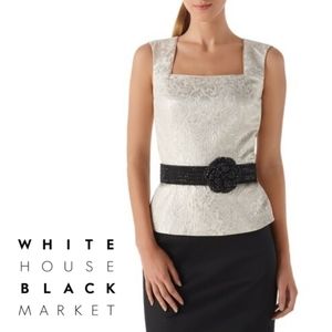 🆕Jacquard Bodice Peplum Top by WHBM